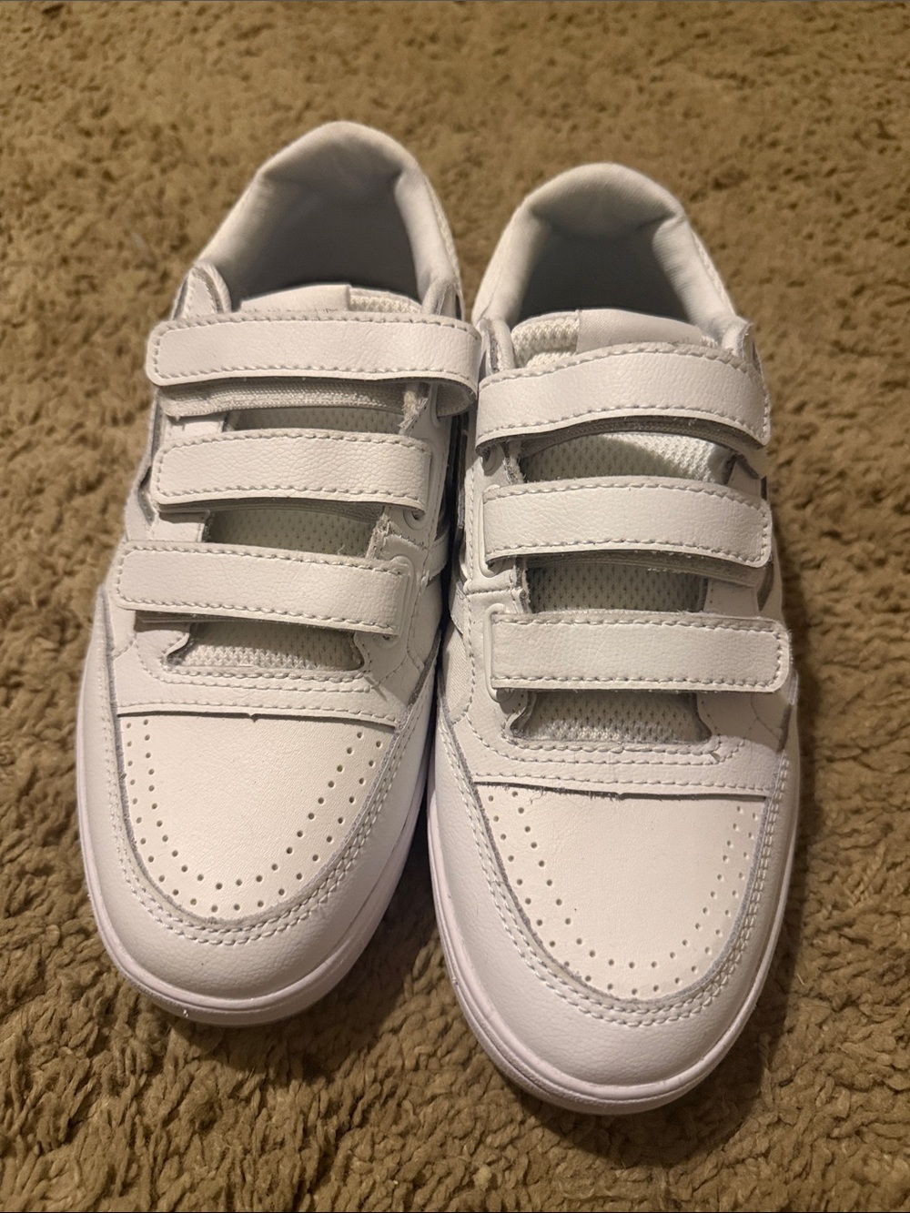 White Velcro Athletic Sneakers - Classic Comfort